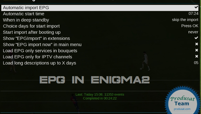 EPG in enigma2 how to configure